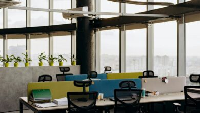 Empty executive office chair in modern workspace representing solitude and quiet thinking time