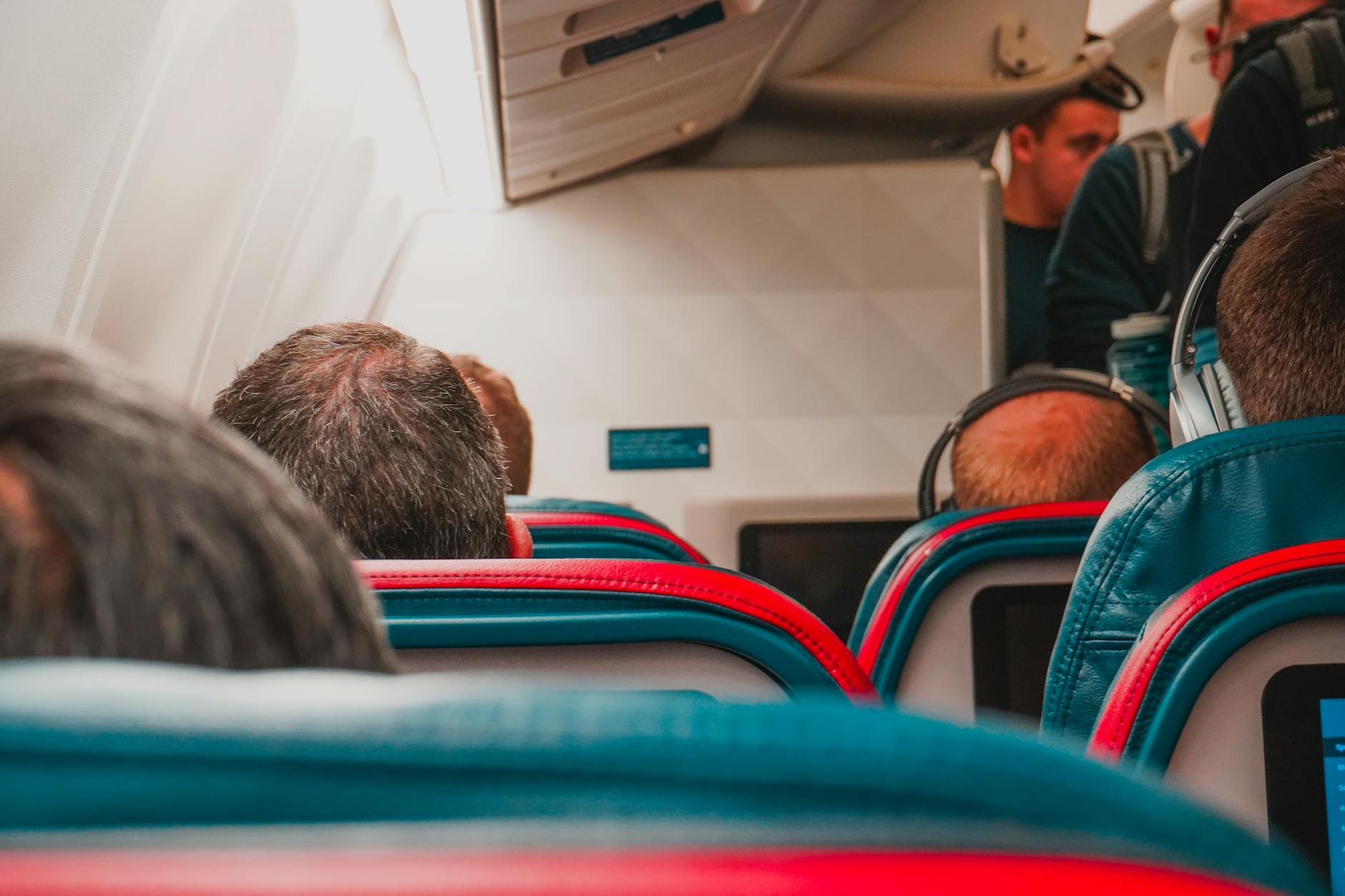 Modern airline cabin showing sleek interior design with privacy features