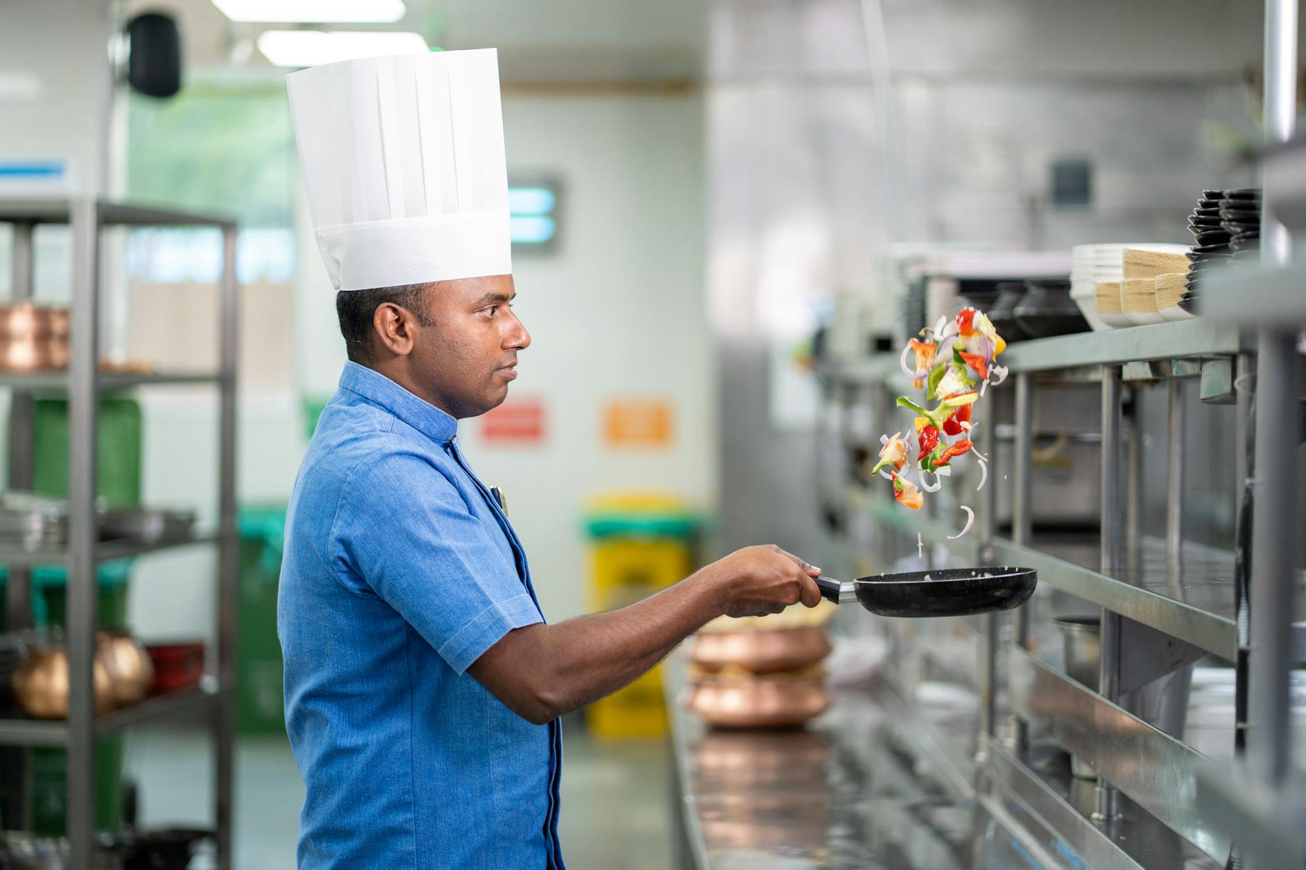 Modern corporate kitchen with healthy food options and meal containers